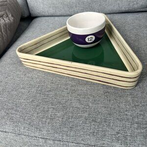 Chip And Dip Bowl Set Pool Ball Billiards Ceramic 2 Piece Luminarc